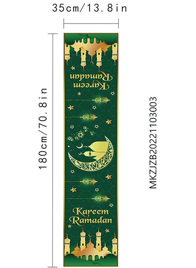 Gerenic Table_runner, Eid Mubarak Ramadan Kareem Design, Star Moon Lantern Pattern, Festive Table Decorations, For Home Dining Supply - Image 3